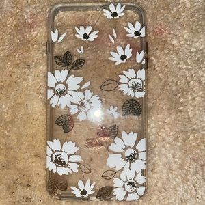 cute clear phone case w/ flowers for 6+/7+/8+